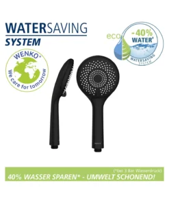 Wenko Duschkopf Watersaving Schwarz Matt In Schwarz -Relaxdays Verkaufsshop wenko duschkopf watersaving schwarz matt in schwarz 14