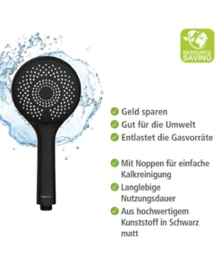 Wenko Duschkopf Watersaving Schwarz Matt In Schwarz -Relaxdays Verkaufsshop wenko duschkopf watersaving schwarz matt in schwarz 16