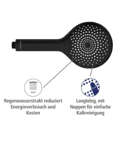 Wenko Duschkopf Watersaving Schwarz Matt In Schwarz -Relaxdays Verkaufsshop wenko duschkopf watersaving schwarz matt in schwarz 30