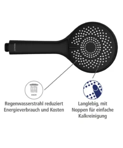 Wenko Duschkopf Watersaving Schwarz Matt In Schwarz -Relaxdays Verkaufsshop wenko duschkopf watersaving schwarz matt in schwarz 4