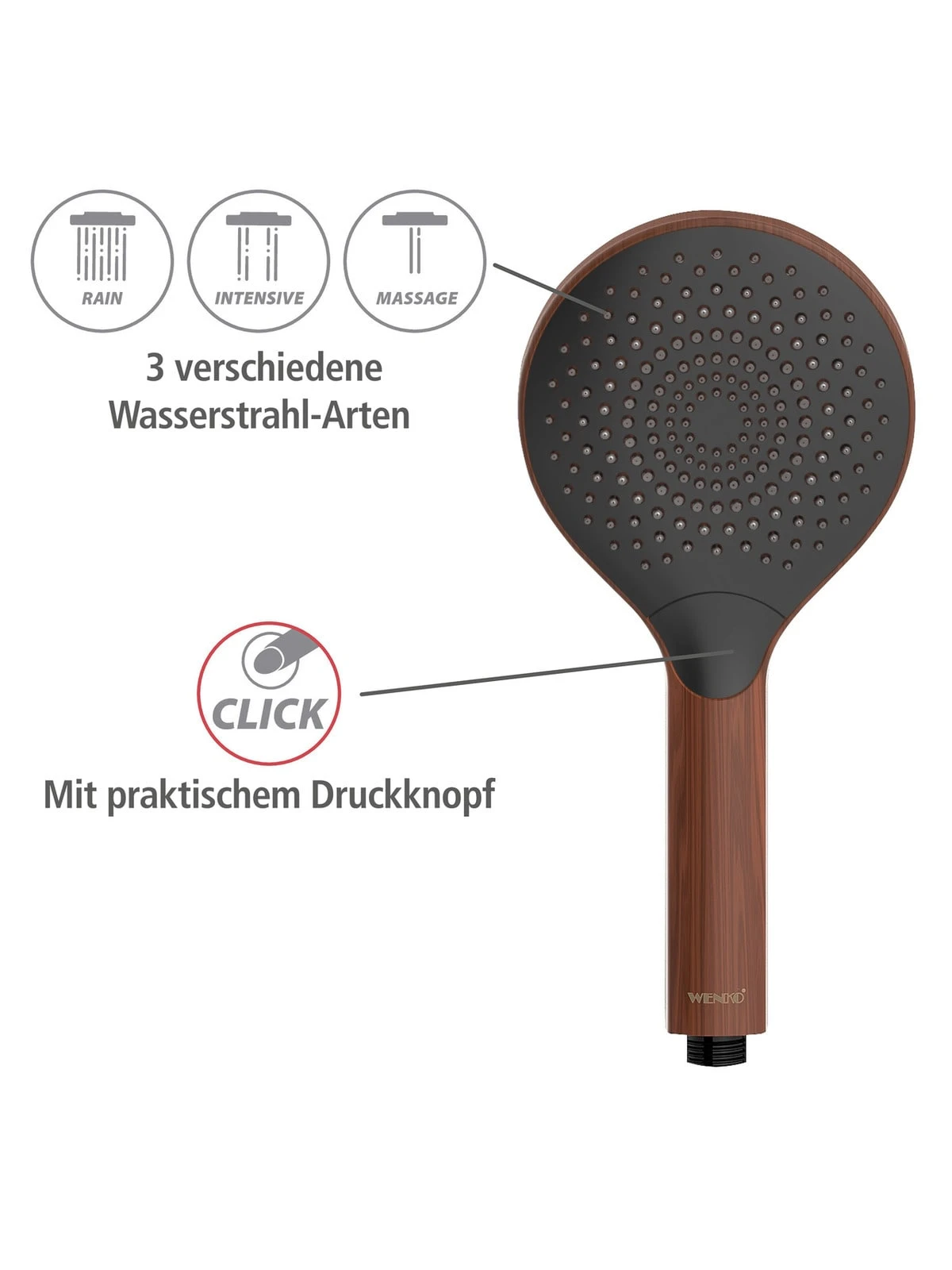 Wenko Duschkopf Watersaving Wood In Braun 18 Wenko Duschkopf Watersaving Wood In Braun – Bild 18