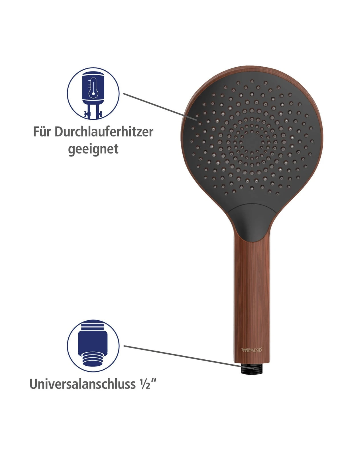 Wenko Duschkopf Watersaving Wood In Braun 19 Wenko Duschkopf Watersaving Wood In Braun – Bild 19