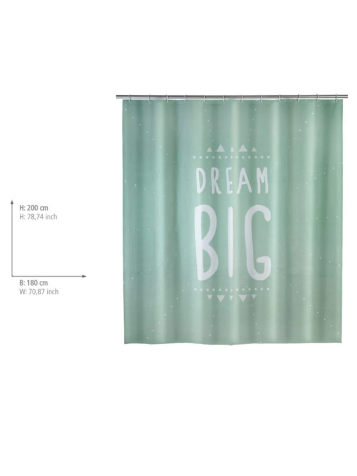 Wenko Duschvorhang Dream Big In Grün, Weiß, Minzgrün 2 Wenko Duschvorhang Dream Big In Grün, Weiß, Minzgrün – Bild 2