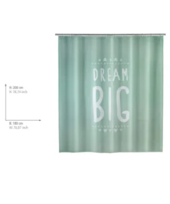 Wenko Duschvorhang Dream Big In Grün, Weiß, Minzgrün 7 Wenko Duschvorhang Dream Big In Grün, Weiß, Minzgrün -Relaxdays Verkaufsshop wenko duschvorhang dream big in grun weiss minzgrun 3