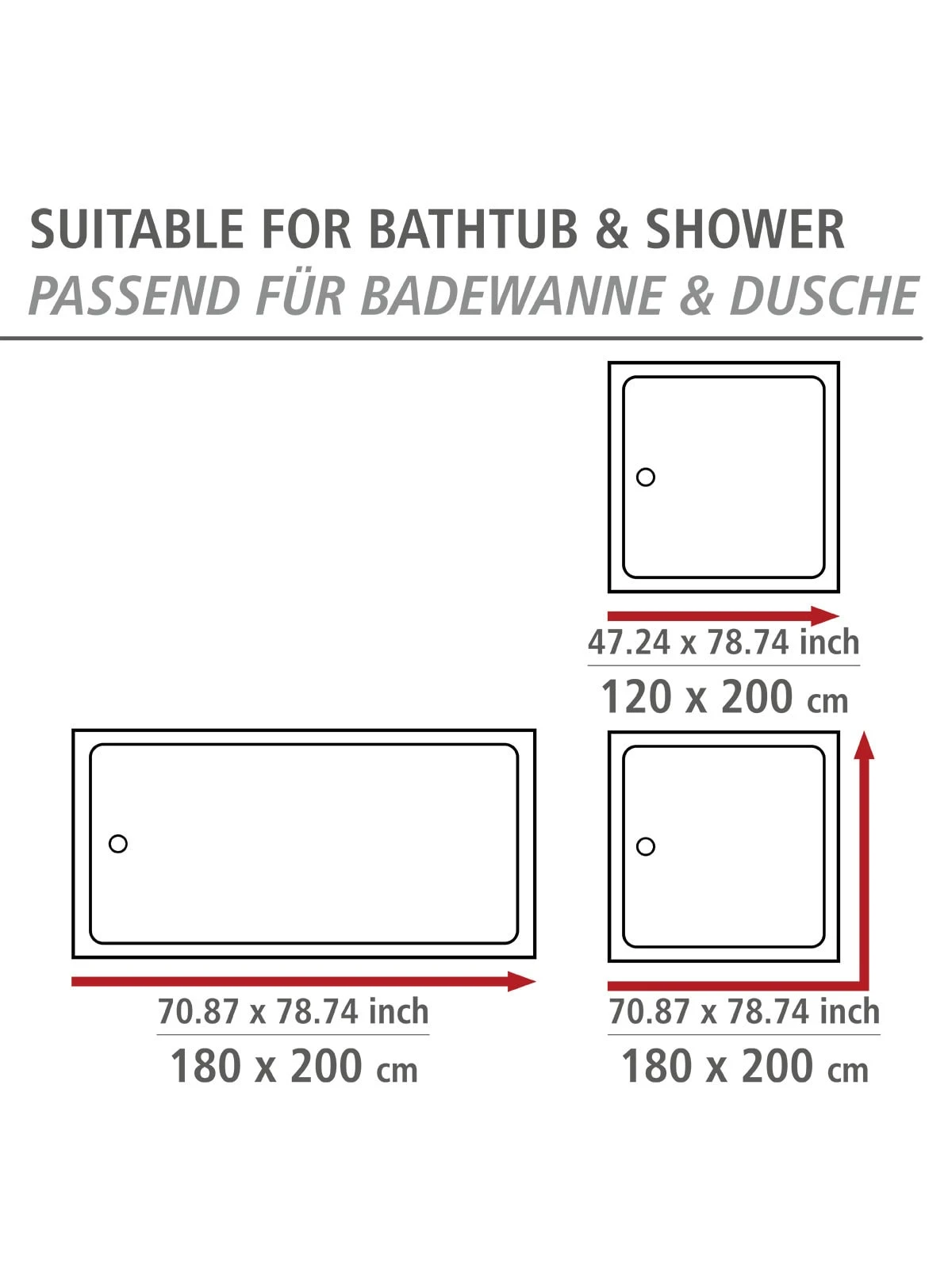 Wenko Duschvorhang Leblon In Weiß, Grau 4 Wenko Duschvorhang Leblon In Weiß, Grau – Bild 4
