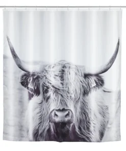 Wenko Duschvorhang Yak In Weiß, Schwarz