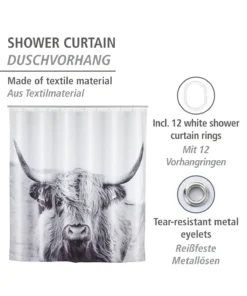 Wenko Duschvorhang Yak In Weiß, Schwarz -Relaxdays Verkaufsshop wenko duschvorhang yak in weiss schwarz 7