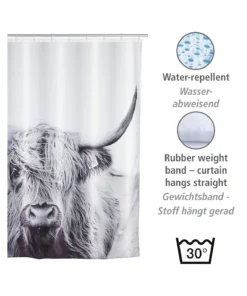 Wenko Duschvorhang Yak In Weiß, Schwarz -Relaxdays Verkaufsshop wenko duschvorhang yak in weiss schwarz 8