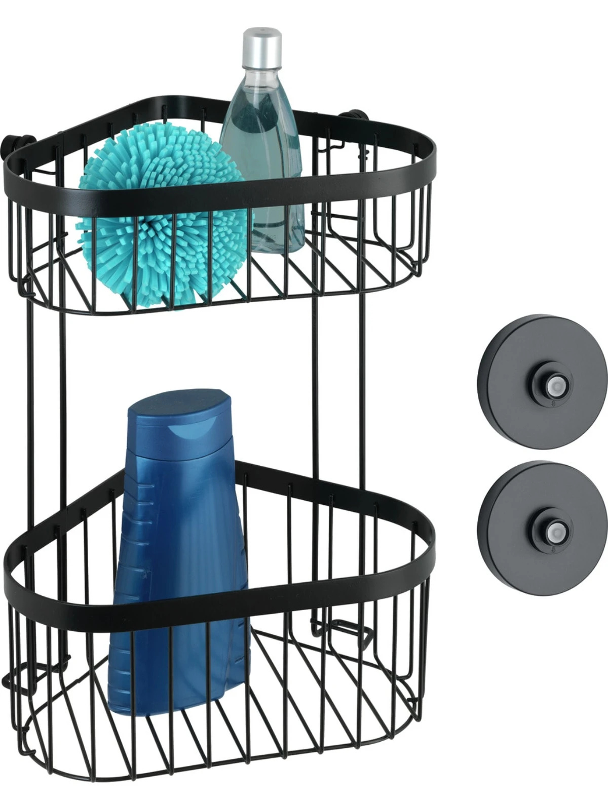 Wenko Eckregal 2 Etagen Classic Plus Black Mit Vacuum-Loc® Adapter In Schwarz 10 Wenko Eckregal 2 Etagen Classic Plus Black Mit Vacuum-Loc® Adapter In Schwarz – Bild 10