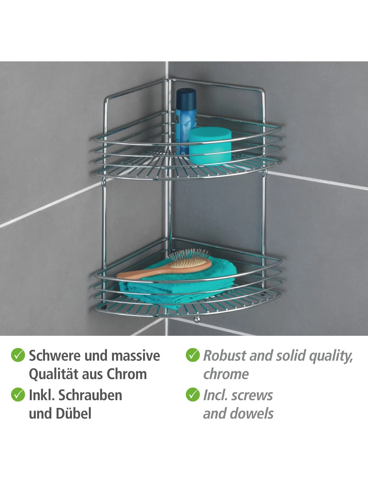 Wenko Eckwandablage Milano Mit 2 Etagen In Chrom 3 Wenko Eckwandablage Milano Mit 2 Etagen In Chrom – Bild 3