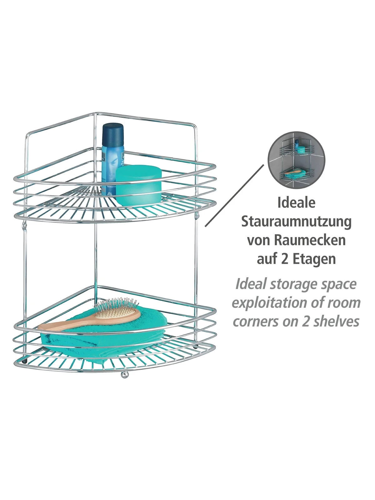 Wenko Eckwandablage Milano Mit 2 Etagen In Chrom 9 Wenko Eckwandablage Milano Mit 2 Etagen In Chrom – Bild 9