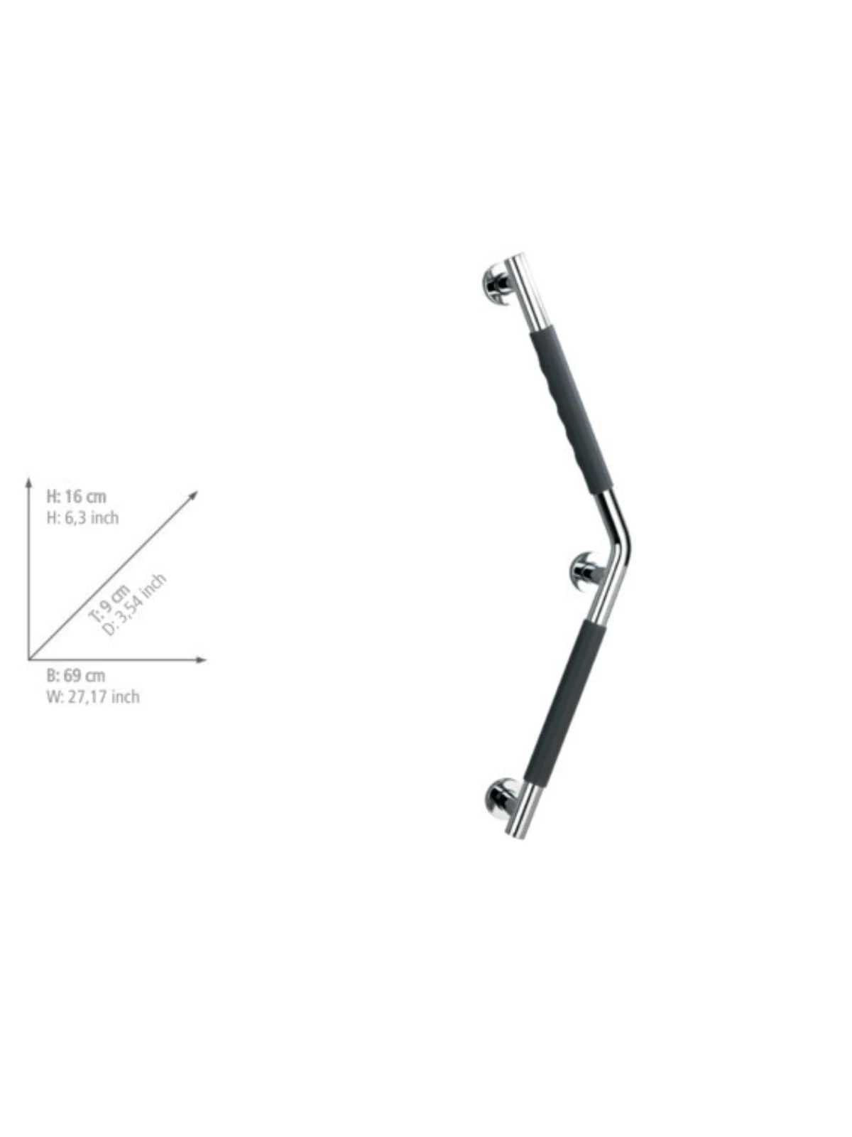 Wenko Edelstahl Wandhaltegriff Secura 37 X 37 Cm In Grau, Chrom 3 Wenko Edelstahl Wandhaltegriff Secura 37 X 37 Cm In Grau, Chrom – Bild 3