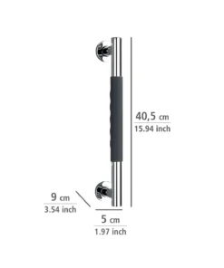 Wenko Edelstahl Wandhaltegriff Secura 40,5 Cm In Grau, Chrom -Relaxdays Verkaufsshop wenko edelstahl wandhaltegriff secura 40 5 cm in grau chrom 3