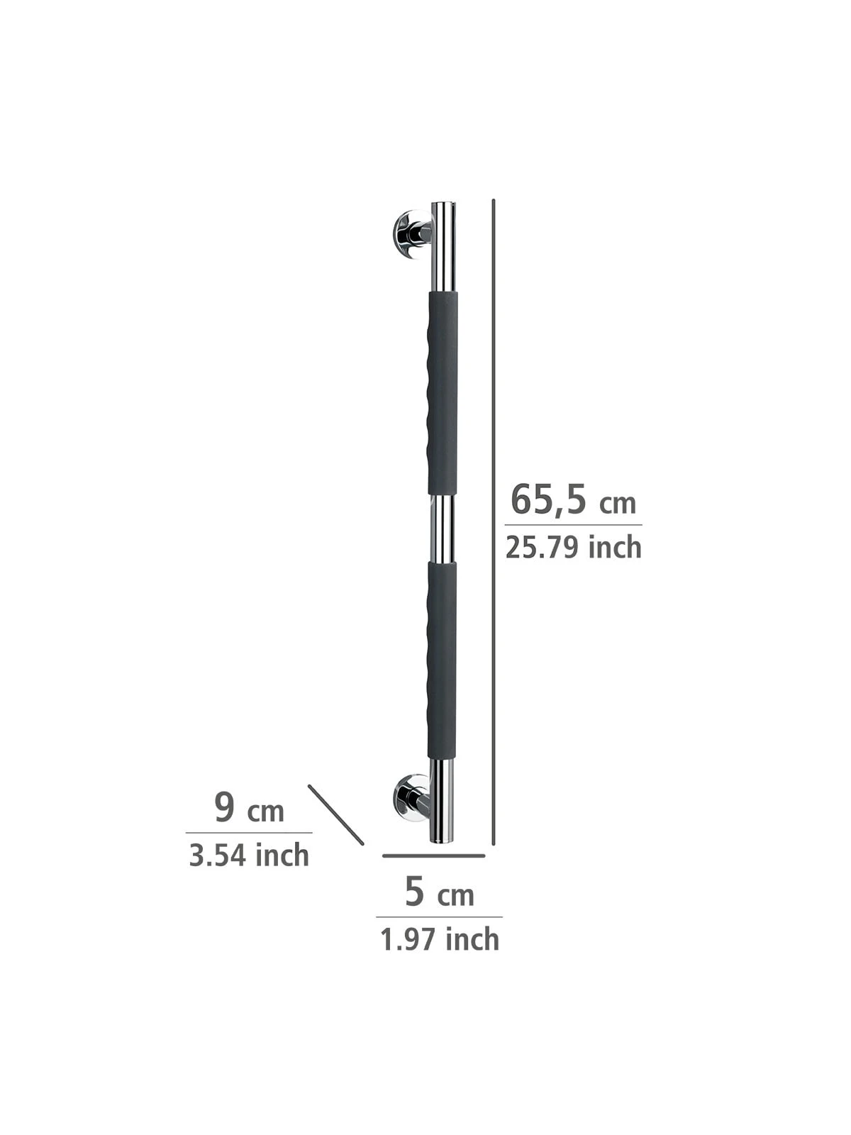 Wenko Edelstahl Wandhaltegriff Secura 65,5 Cm In Grau, Chrom 9 Wenko Edelstahl Wandhaltegriff Secura 65,5 Cm In Grau, Chrom – Bild 9
