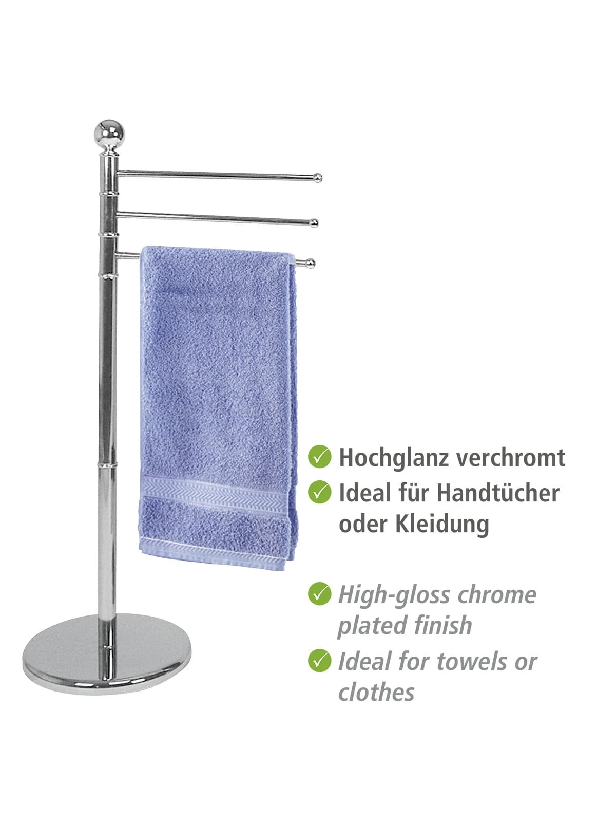 Wenko Exclusiv Handtuchständer Chrom Mit 3 Armen In Chrom 3 Wenko Exclusiv Handtuchständer Chrom Mit 3 Armen In Chrom – Bild 3