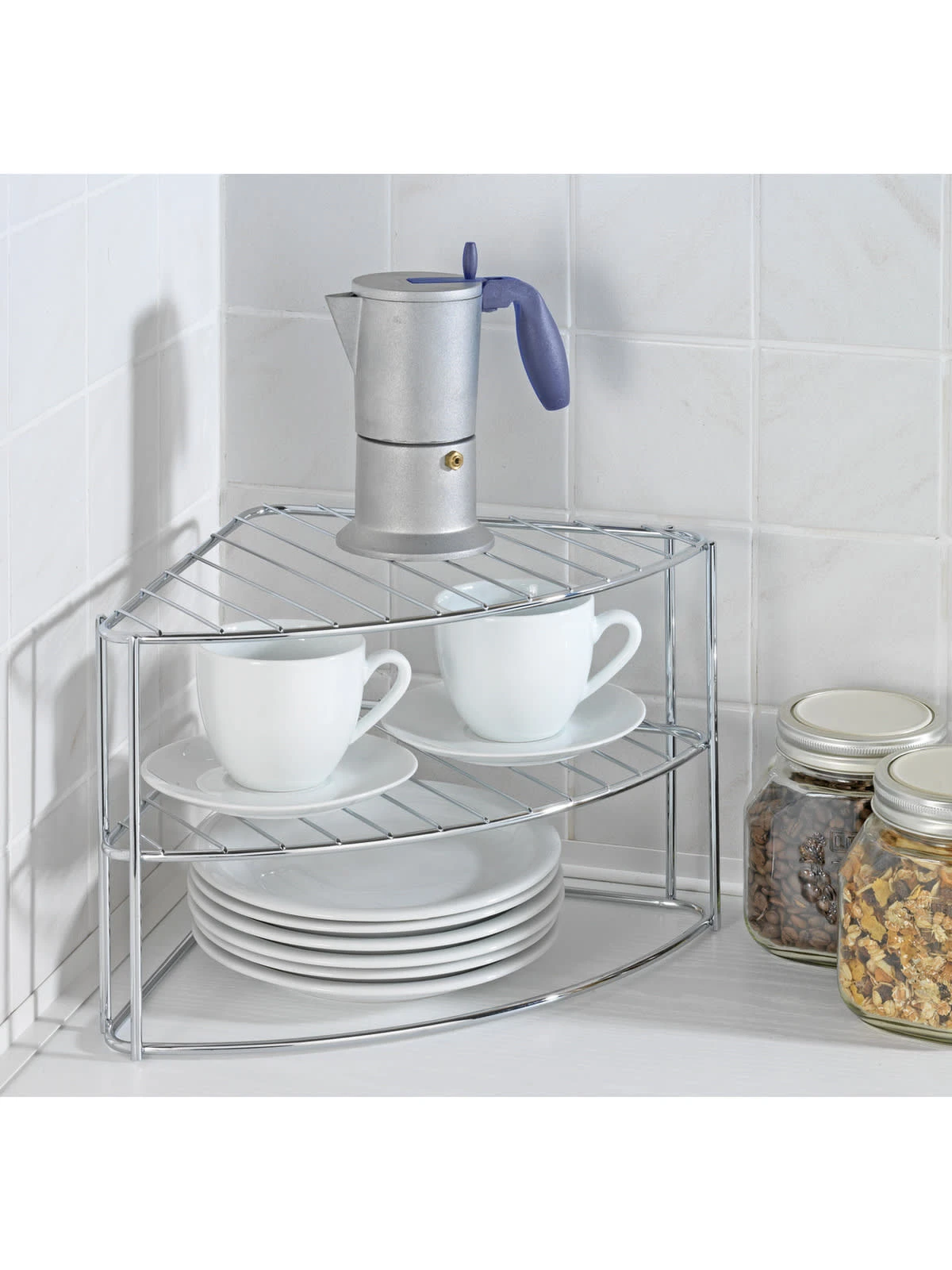 Wenko Geschirreckregal Mit 2 Ablagen In Silber 2 Wenko Geschirreckregal Mit 2 Ablagen In Silber – Bild 2