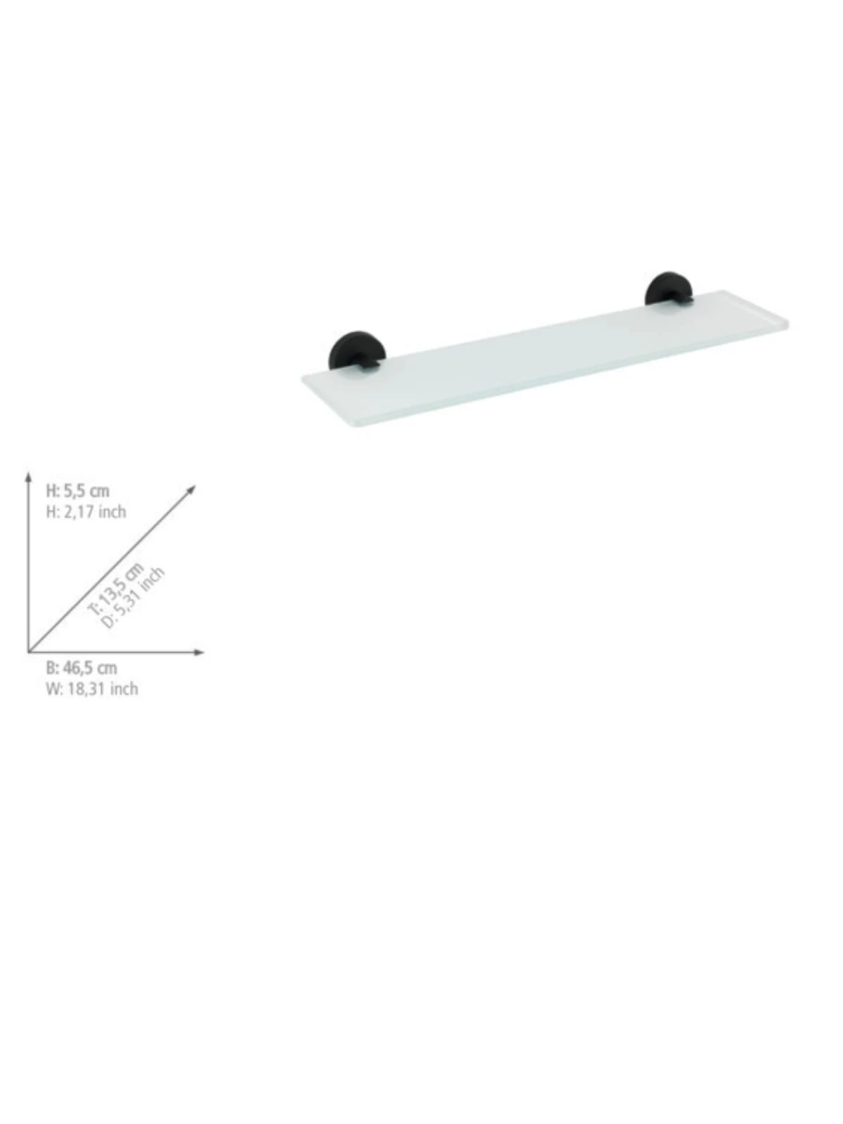 Wenko Glas Wandablage Bosio Black Edelstahl Matt 5 Wenko Glas Wandablage Bosio Black Edelstahl Matt – Bild 5