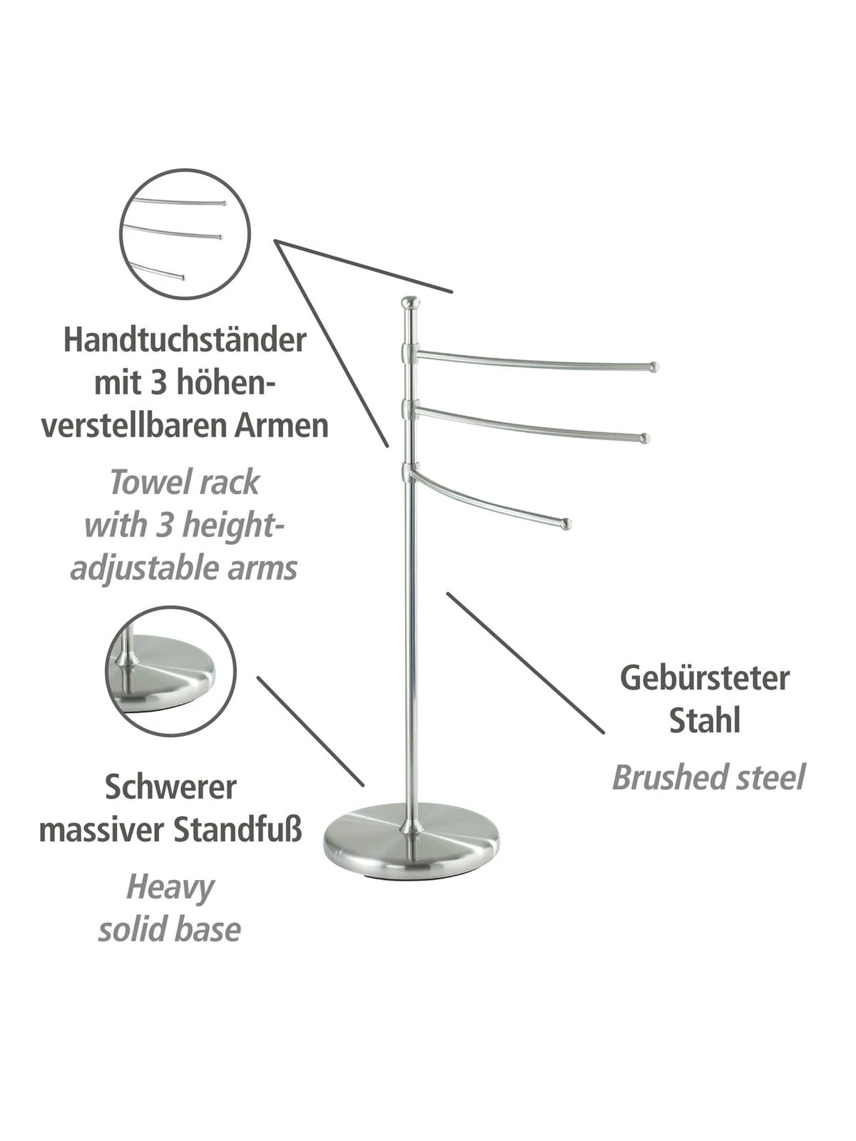Wenko Handtuchständer Adiamo Mit 3 Armen 7 Wenko Handtuchständer Adiamo Mit 3 Armen – Bild 7