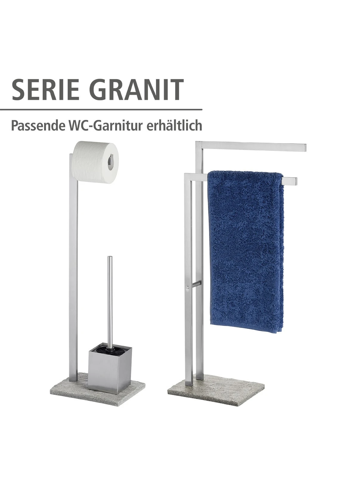 Wenko Handtuchständer Granit Mit 2 Armen Edelstahl In Grau 5 Wenko Handtuchständer Granit Mit 2 Armen Edelstahl In Grau – Bild 5