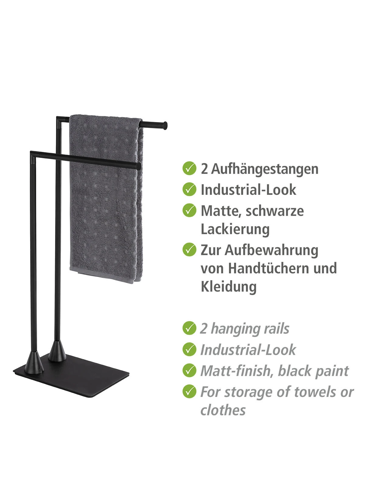 Wenko Handtuchständer Hella In Schwarz 6 Wenko Handtuchständer Hella In Schwarz – Bild 6