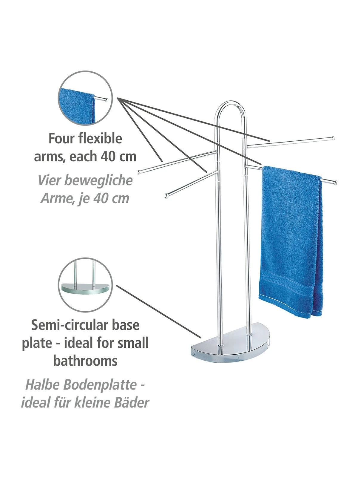 Wenko Handtuchständer Raumwunder Mit 4 Armen In Chrom 11 Wenko Handtuchständer Raumwunder Mit 4 Armen In Chrom – Bild 11