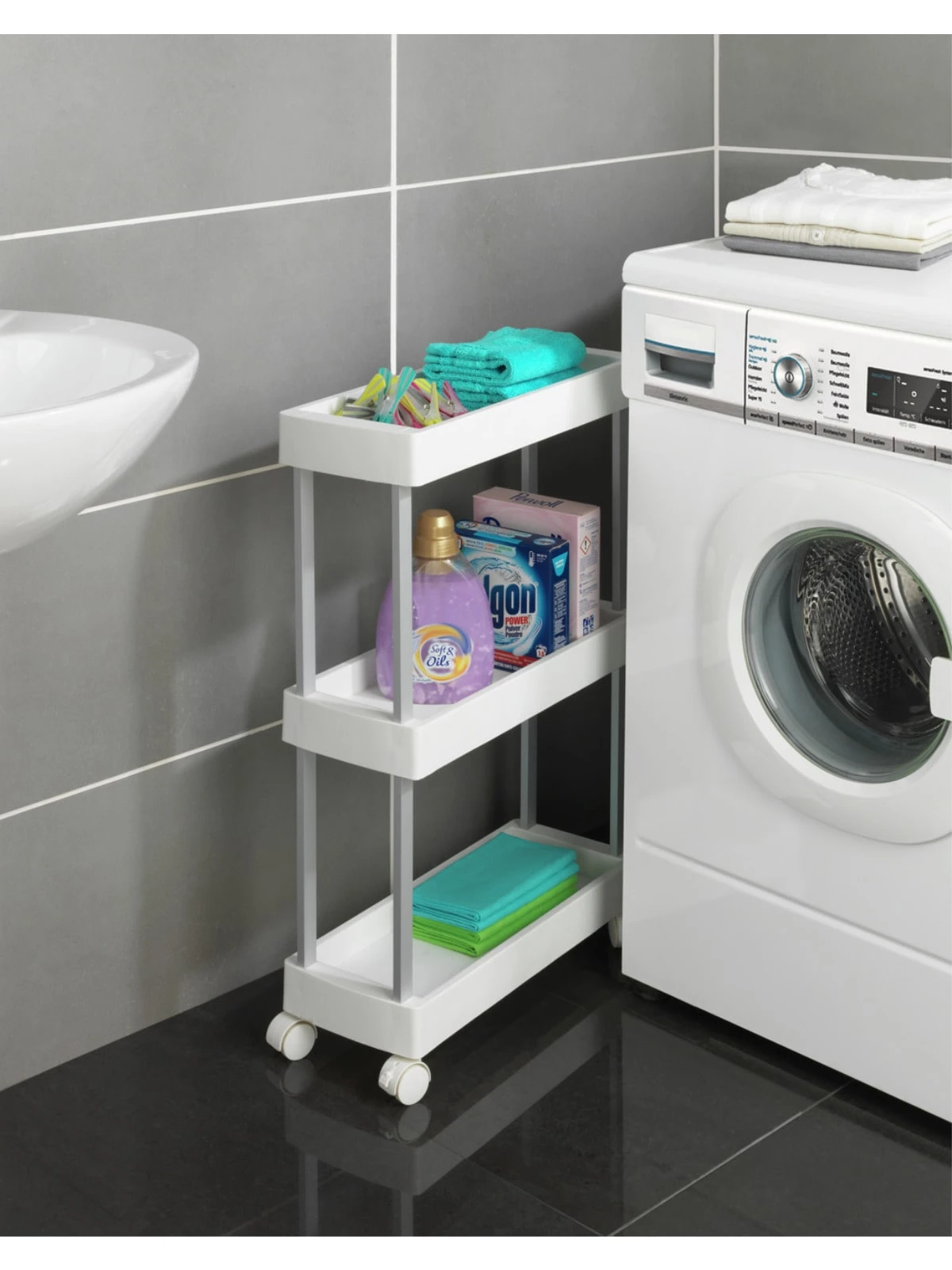 Wenko Haushalts- Und Badwagen Mino In Weiß 9 Wenko Haushalts- Und Badwagen Mino In Weiß – Bild 9