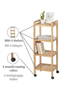 Wenko Haushalts- Und Badwagen Norway 4 Etagen In Walnuss -Relaxdays Verkaufsshop wenko haushalts und badwagen norway 4 etagen in walnuss 9