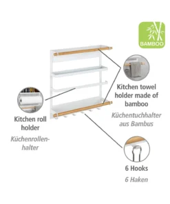 Wenko Küchenregal Magna Weiß In Regal: Weiß, Stäbe: Natur, Magnet: Schwarz -Relaxdays Verkaufsshop wenko kuchenregal magna weiss in regal weiss stabe natur magnet schwarz 12