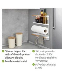 Wenko Küchenregal Magna Weiß In Regal: Weiß, Stäbe: Natur, Magnet: Schwarz -Relaxdays Verkaufsshop wenko kuchenregal magna weiss in regal weiss stabe natur magnet schwarz 14