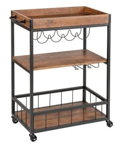 Wenko Küchenwagen Rustico In Braun -Relaxdays Verkaufsshop wenko kuchenwagen rustico in braun 10