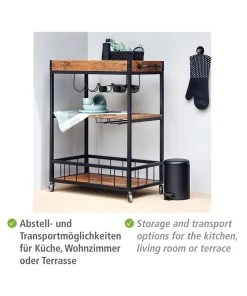 Wenko Küchenwagen Rustico In Braun -Relaxdays Verkaufsshop wenko kuchenwagen rustico in braun 13