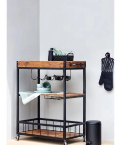 Wenko Küchenwagen Rustico In Braun -Relaxdays Verkaufsshop wenko kuchenwagen rustico in braun 17