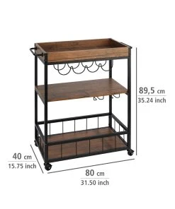 Wenko Küchenwagen Rustico In Braun -Relaxdays Verkaufsshop wenko kuchenwagen rustico in braun 4