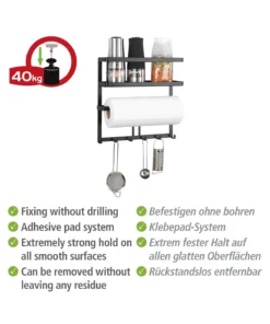 Wenko Multifunktionsregal Gala In Schwarz -Relaxdays Verkaufsshop wenko multifunktionsregal gala in schwarz 3