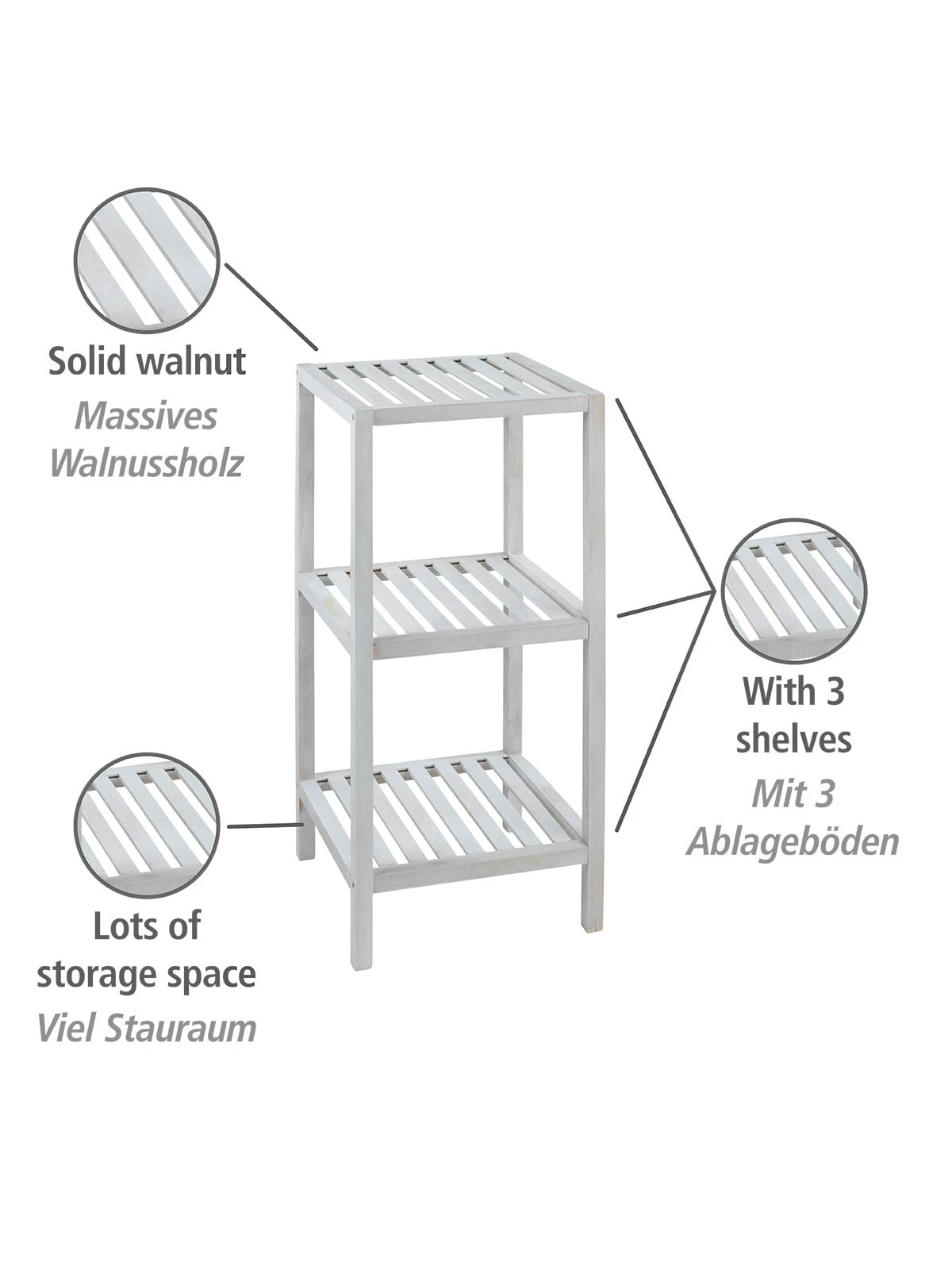 Wenko Regal Norway Mit 3 Böden Natur Weiß In Weiß 3 Wenko Regal Norway Mit 3 Böden Natur Weiß In Weiß – Bild 3
