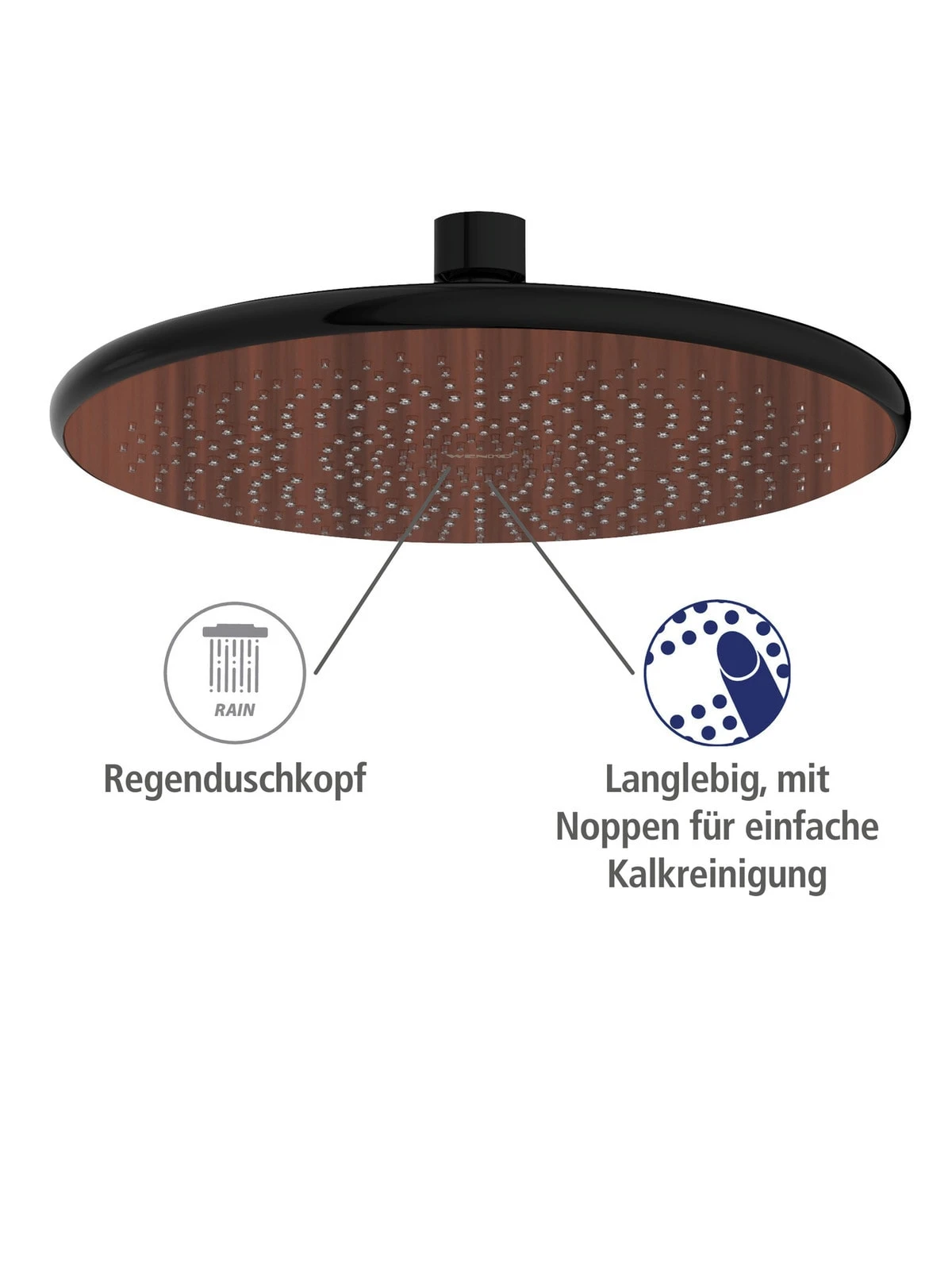 Wenko Regenduschkopf Watersaving Wood In Braun 5 Wenko Regenduschkopf Watersaving Wood In Braun – Bild 5