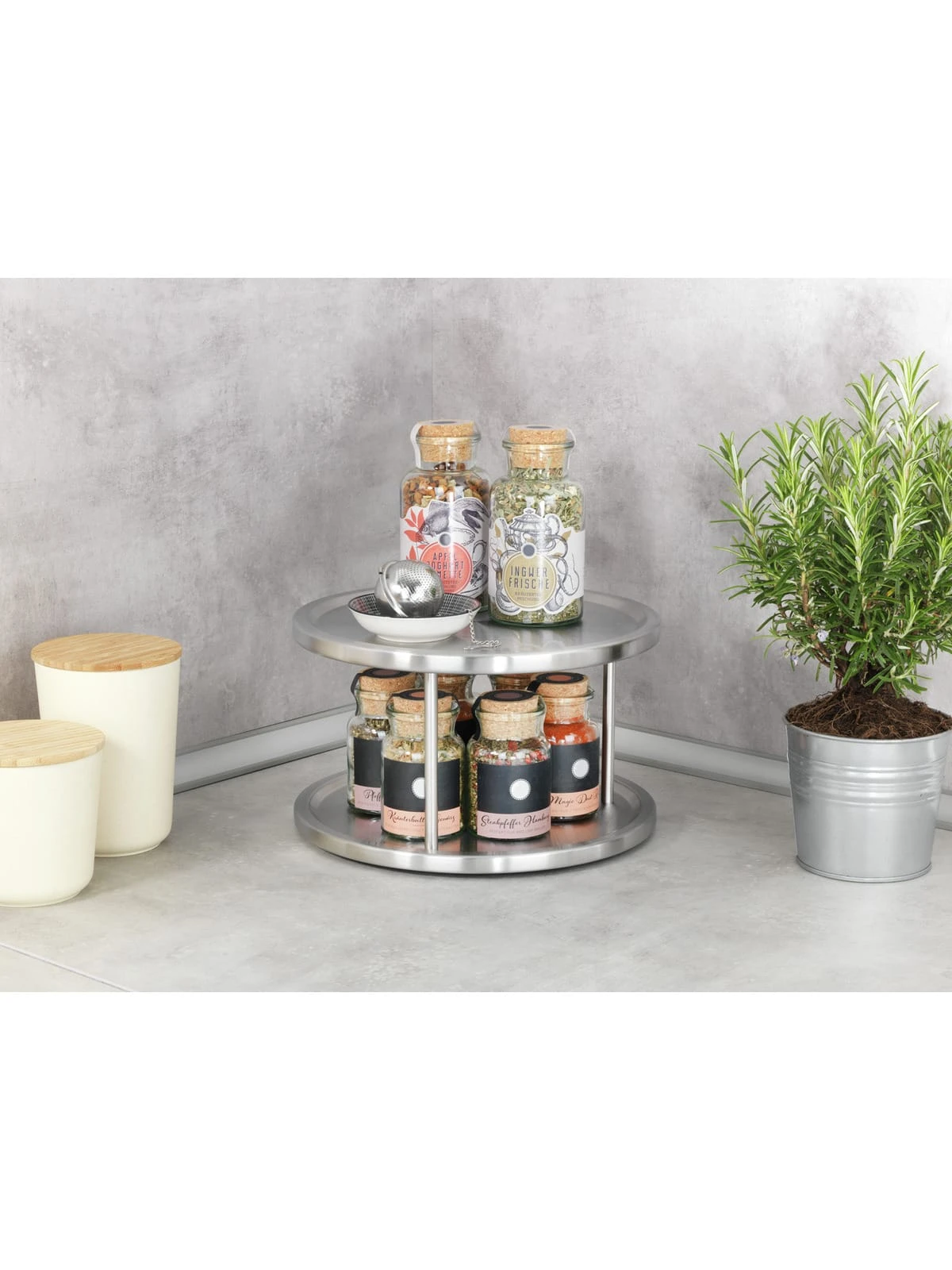 Wenko Schrankrondell Duo Edelstahl In Silber 5 Wenko Schrankrondell Duo Edelstahl In Silber – Bild 5