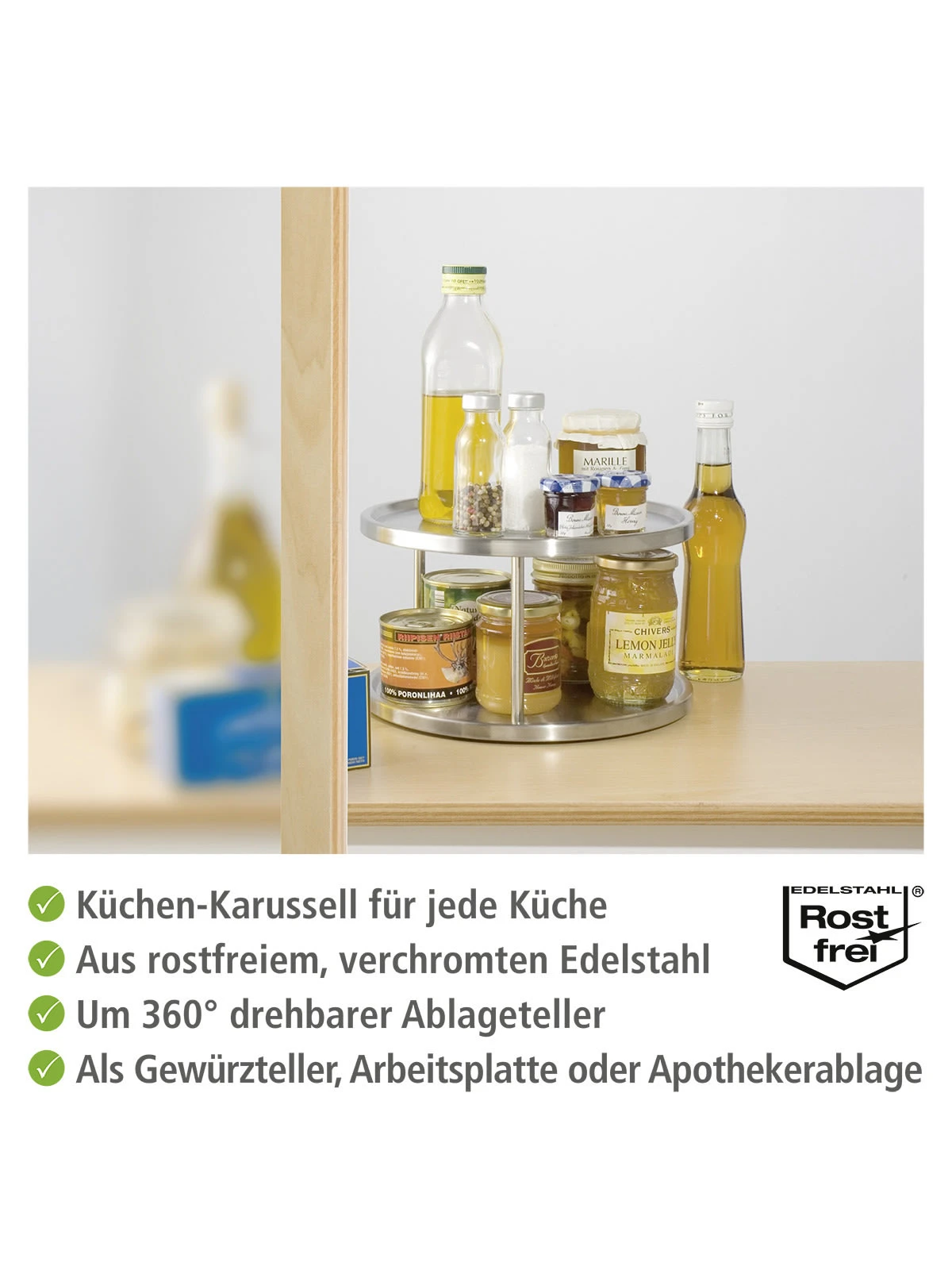 Wenko Schrankrondell Duo Edelstahl In Silber 8 Wenko Schrankrondell Duo Edelstahl In Silber – Bild 8