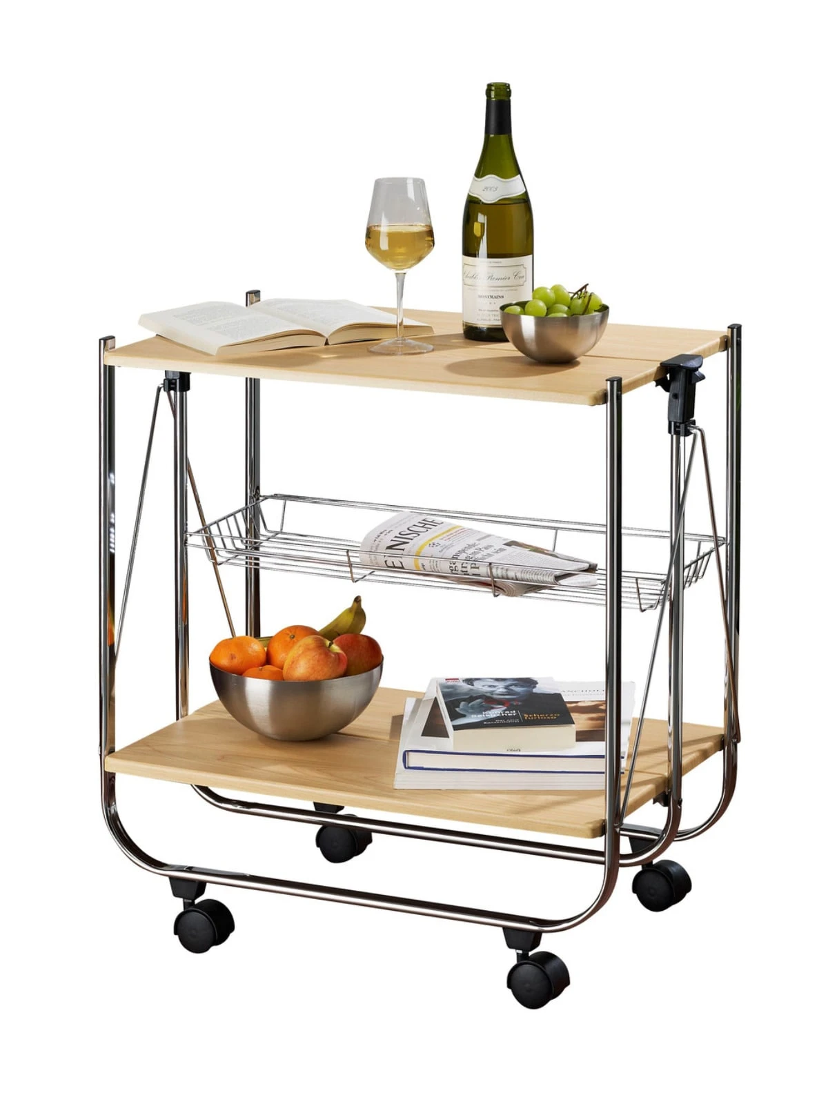 Wenko Servierwagen Dinett Deluxe Ahorn In Beige 4 Wenko Servierwagen Dinett Deluxe Ahorn In Beige – Bild 4