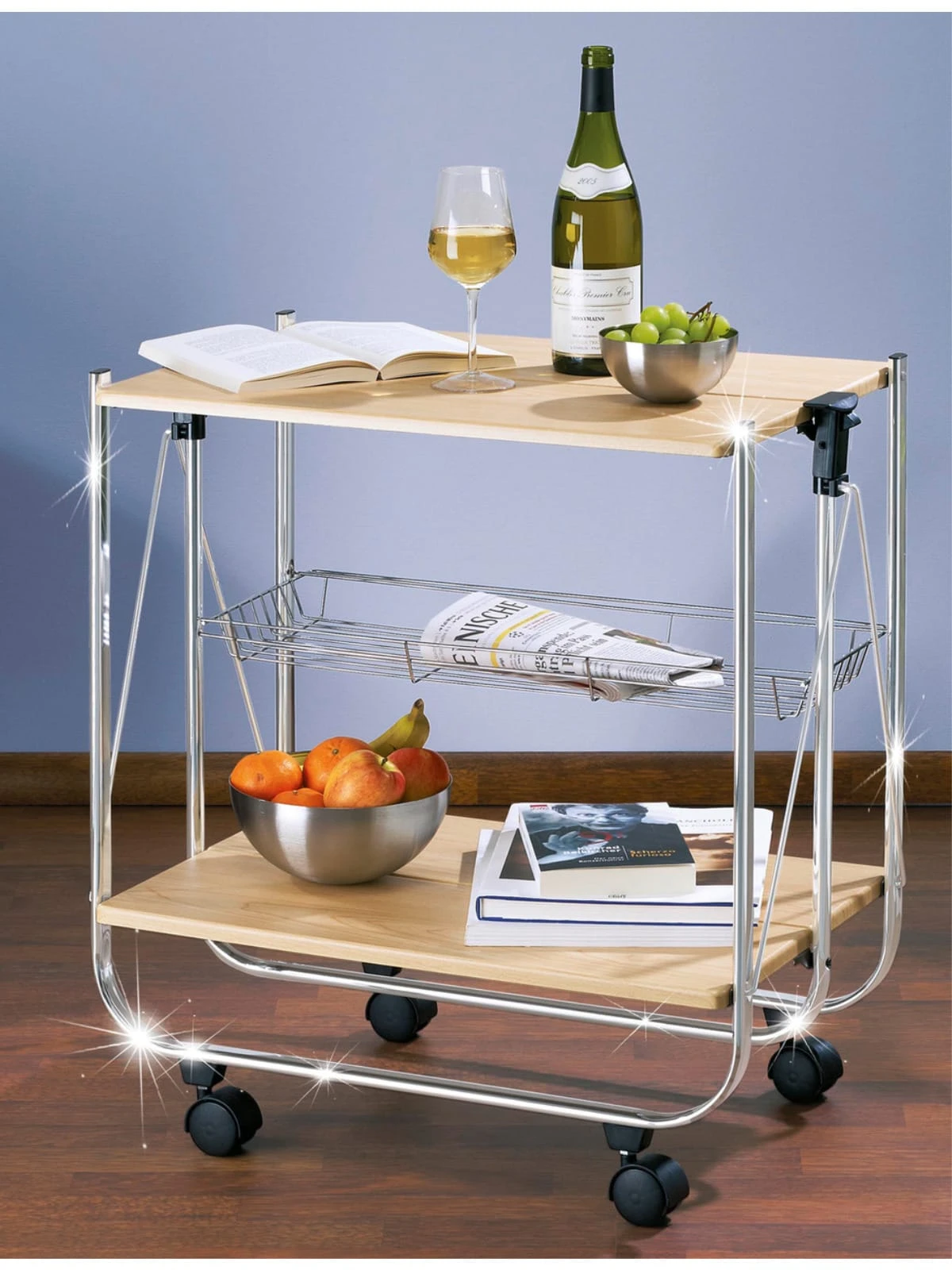 Wenko Servierwagen Dinett Deluxe Ahorn In Beige 6 Wenko Servierwagen Dinett Deluxe Ahorn In Beige – Bild 6