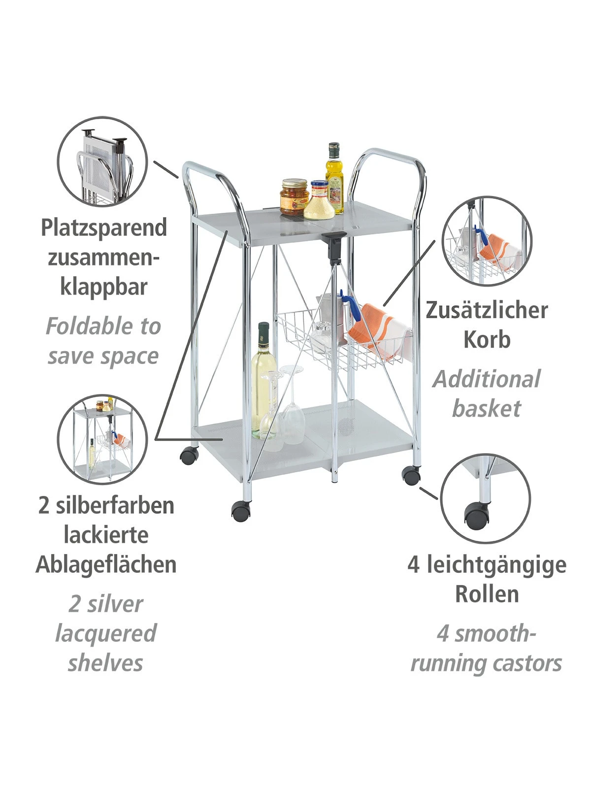 Wenko Servierwagen Sunny Silber In Silber 14 Wenko Servierwagen Sunny Silber In Silber – Bild 14