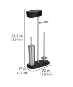 Wenko Stand WC-Garnitur Mit Box Rivazza Schwarz In Schwarz -Relaxdays Verkaufsshop wenko stand wc garnitur mit box rivazza schwarz in schwarz 13