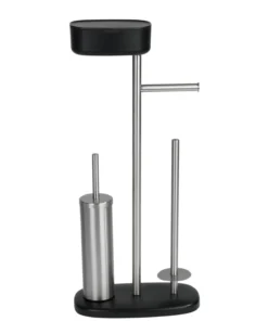 Wenko Stand WC-Garnitur Mit Box Rivazza Schwarz In Schwarz -Relaxdays Verkaufsshop wenko stand wc garnitur mit box rivazza schwarz in schwarz 5