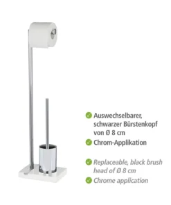 Wenko Stand WC-Garnitur Noble White In Chrom -Relaxdays Verkaufsshop wenko stand wc garnitur noble white in chrom 3