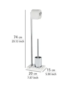 Wenko Stand WC-Garnitur Noble White In Chrom -Relaxdays Verkaufsshop wenko stand wc garnitur noble white in chrom 4