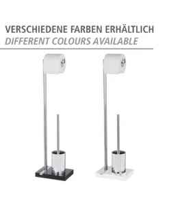 Wenko Stand WC-Garnitur Noble White In Chrom -Relaxdays Verkaufsshop wenko stand wc garnitur noble white in chrom 5