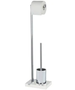 Wenko Stand WC-Garnitur Noble White In Chrom -Relaxdays Verkaufsshop wenko stand wc garnitur noble white in chrom 6