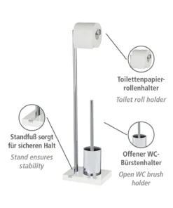 Wenko Stand WC-Garnitur Noble White In Chrom -Relaxdays Verkaufsshop wenko stand wc garnitur noble white in chrom 8