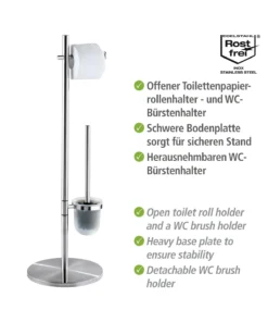 Wenko Stand WC-Garnitur Pieno Edelstahl In Satiniert -Relaxdays Verkaufsshop wenko stand wc garnitur pieno edelstahl in satiniert 8