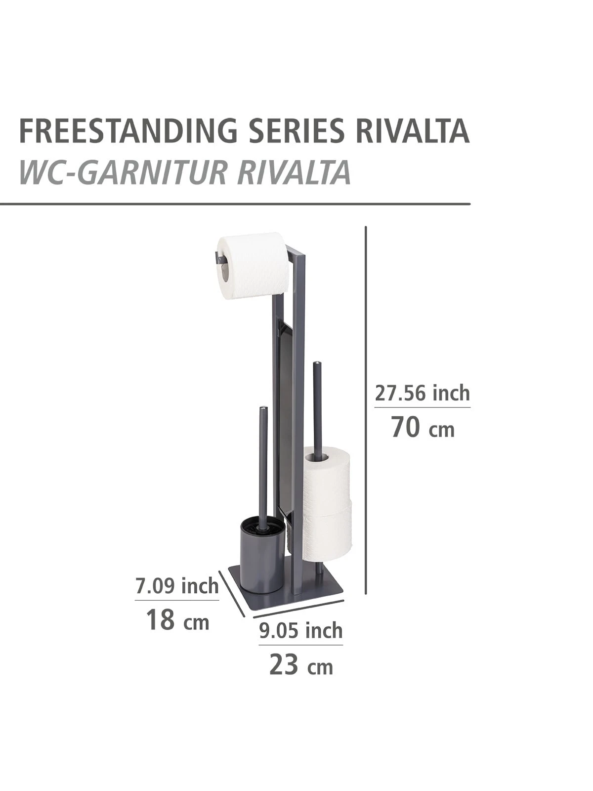 Wenko Stand WC-Garnitur Rivalta Grau In Grau 4 Wenko Stand WC-Garnitur Rivalta Grau In Grau – Bild 4